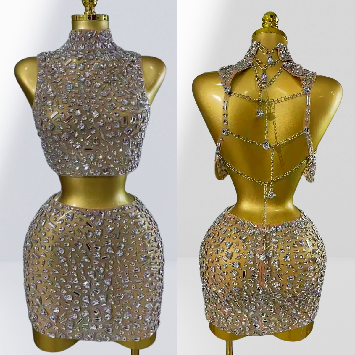 Fly Line - Luxury Sparkling Diamonds Mesh See Through
