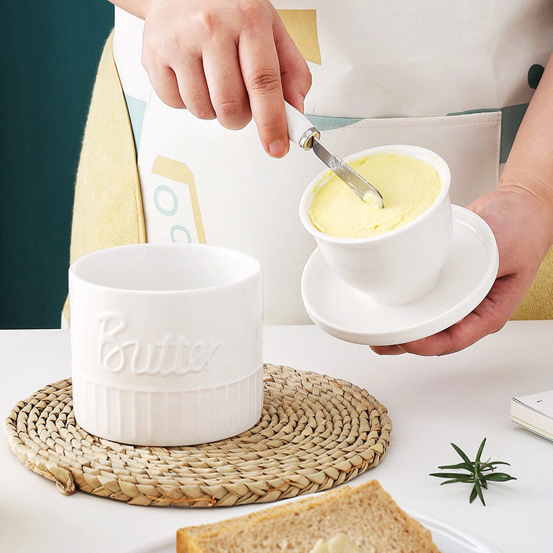 Freshwater Line - Butter Crock with Water Line, Ceramic