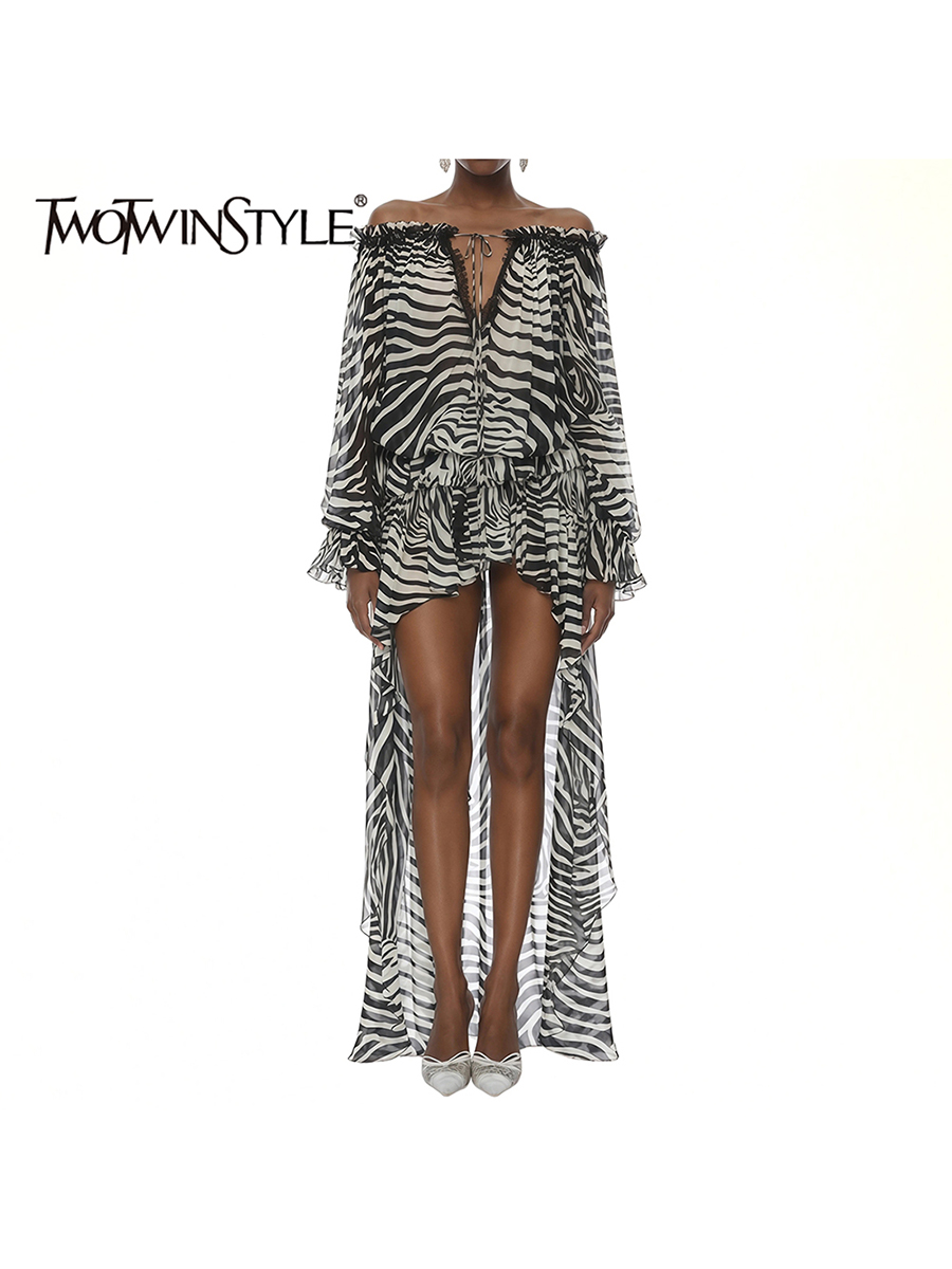 Fly Line - TWOTWINSTYLE Colorblock Slimming Spliced Stripe Two