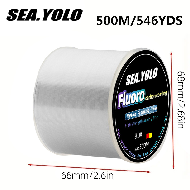 Fluorocarbon Line - 500M Fluorocarbon Fishing Line 3.57LB-26.45LB 0.145mm-0.45mm