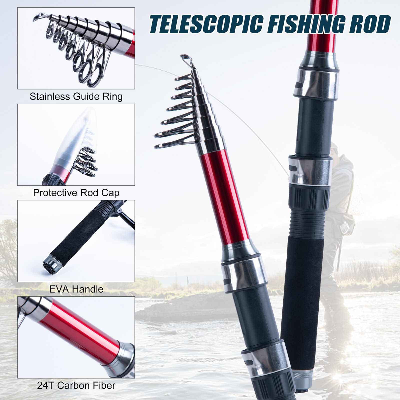 Goture Telescopic Fishing Rod  - Fishing Line Spooler review and price