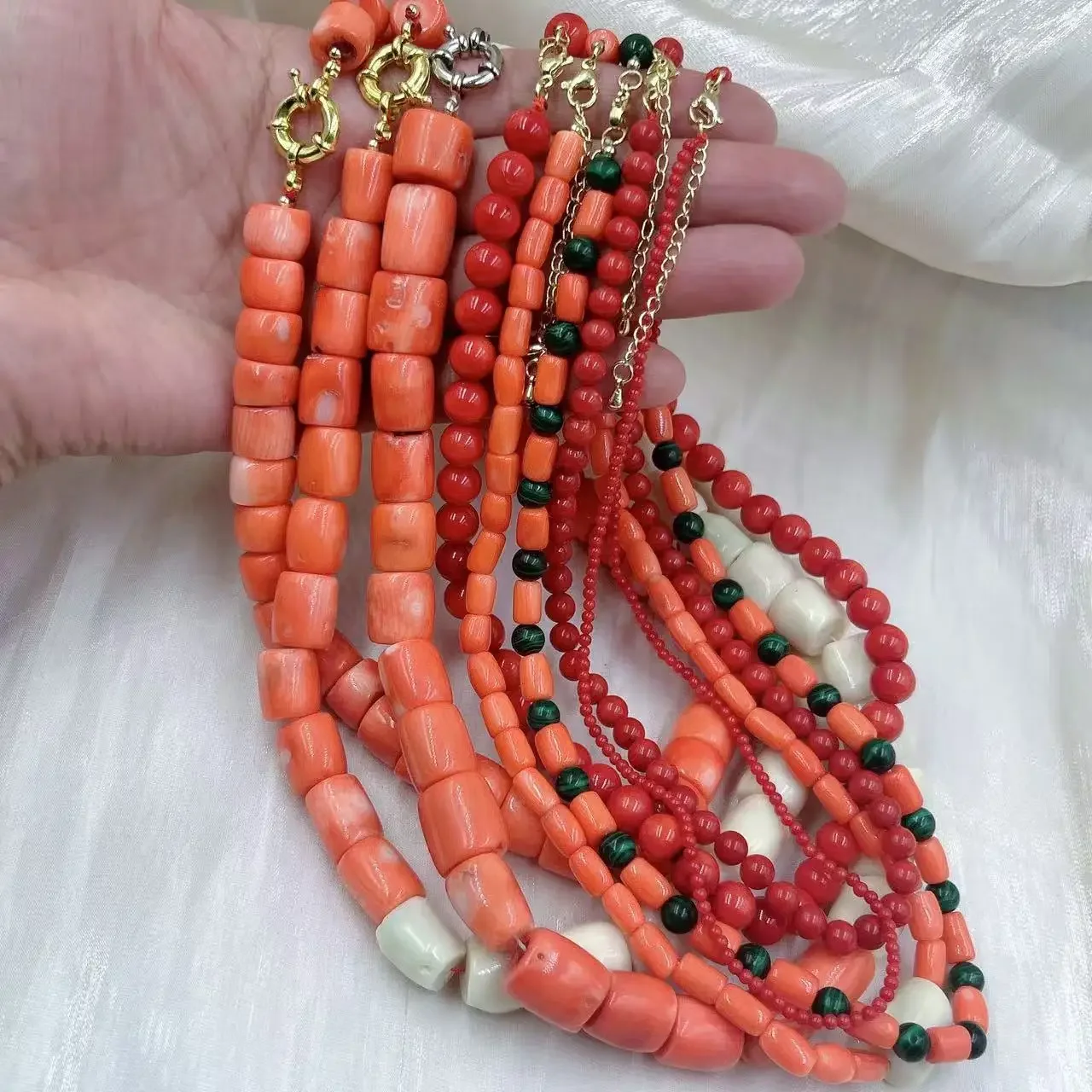 Orange Red Vintage Round Natur - Freshwater Line review and price