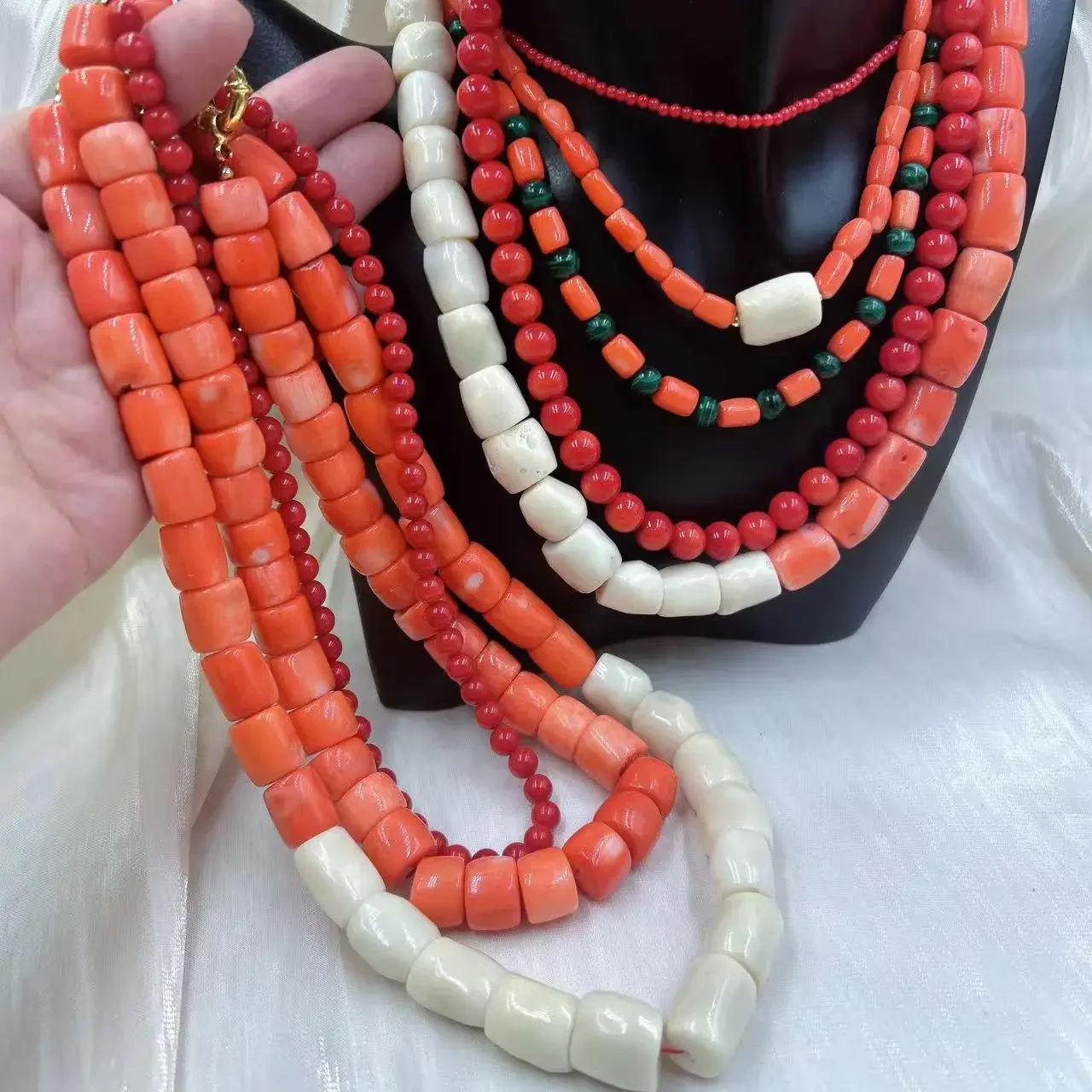 Orange Red Vintage Round Natur - Freshwater Line review and price
